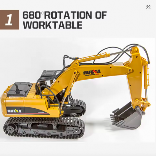 Huina 1535 1:14 Alloy RC Excavator – 15CH Metal Engineering Digger